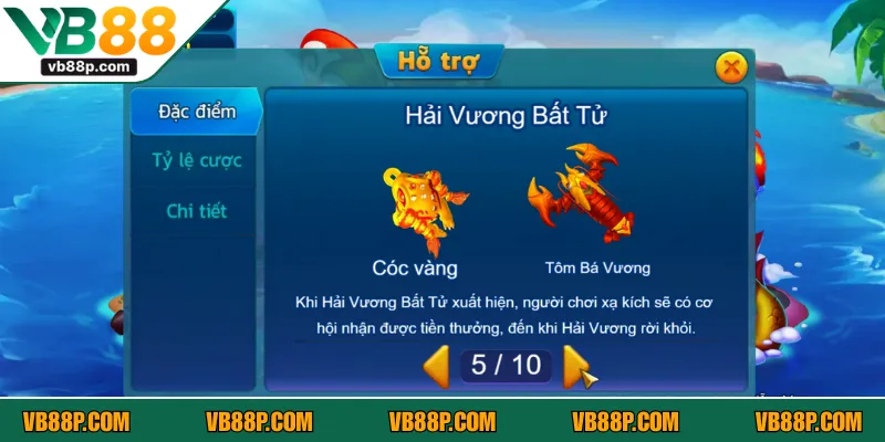 Hệ số thưởng tiêu biểu của các sinh vật biển có trong game
