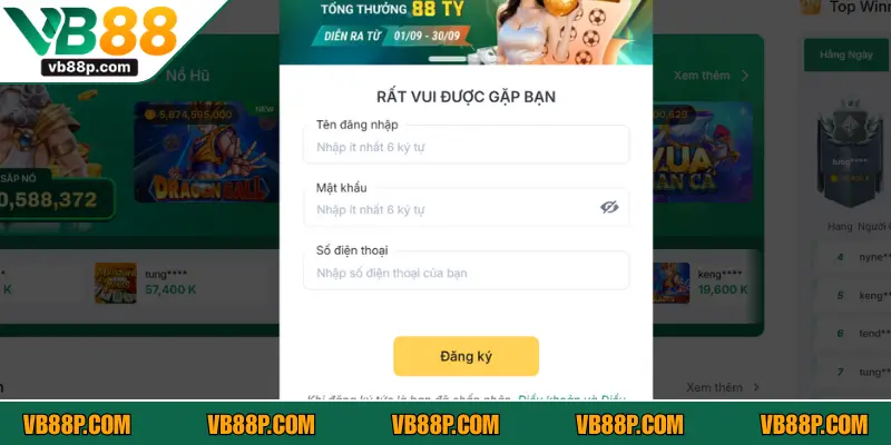 Nắm rõ các bước đăng ký VB88