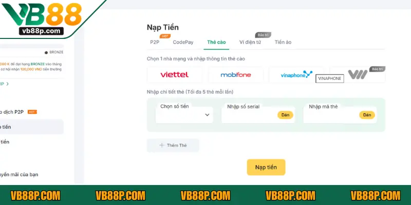 Nạp - rút tiền nhanh chóng, cực tiện lợi